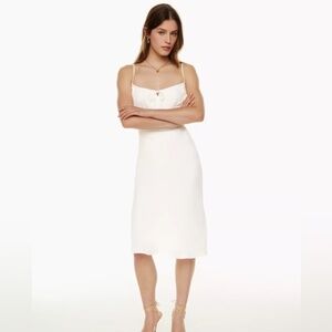 Aritzia Bellow midi dress in white, size 0
